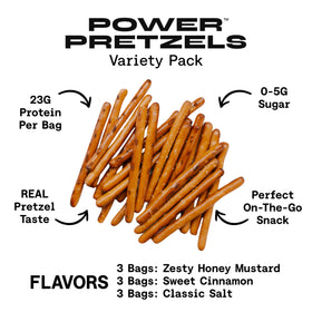 Power Pretzels cinnamon flavor bag close up