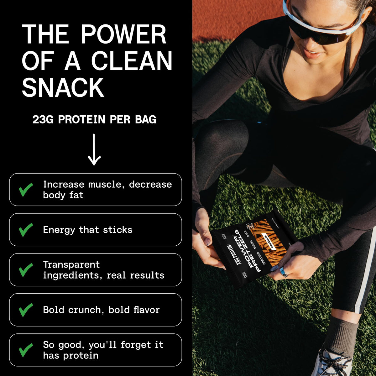 Power Pretzels vegan-friendly ingredients deliver plant-based protein with simple components.