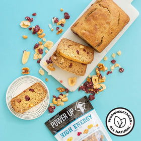 Power Up High Energy Trail Mix pack-of-4 display shows keto-friendly snack option