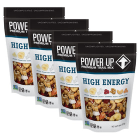 Power Up High Energy Trail Mix pack shot showing convenient 8oz bags for on-the-go snacking
