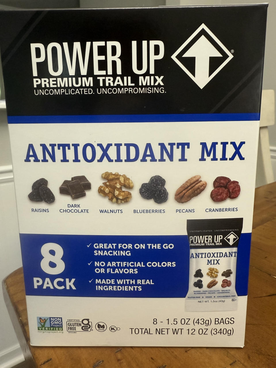 Power Up Premium Trail Mix Antioxidant with pecans and cranberries for a portable, energizing snack.