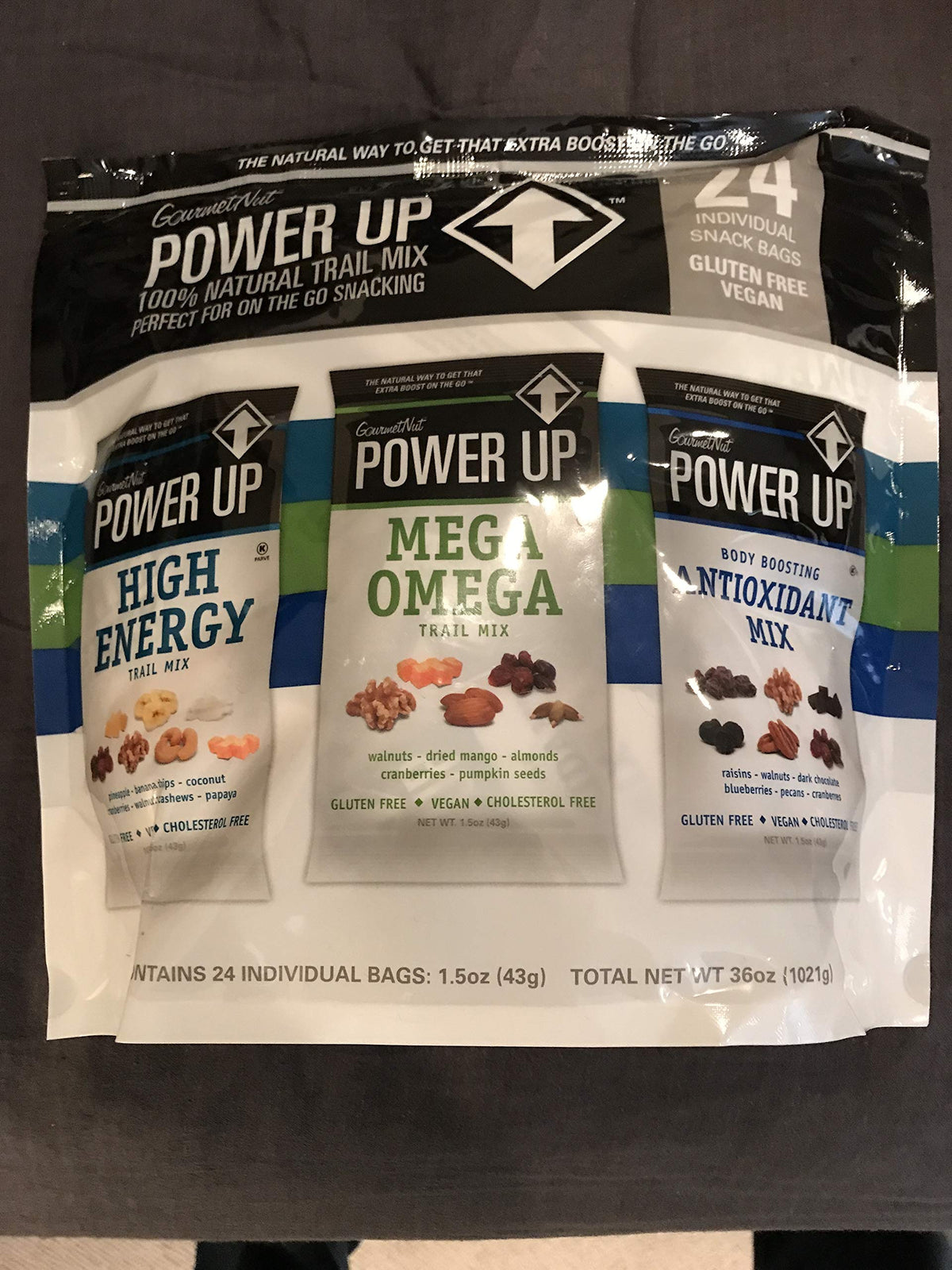 Power Up Trail Mix variety-pack 24ct, a convenient on-the-go energy snack.