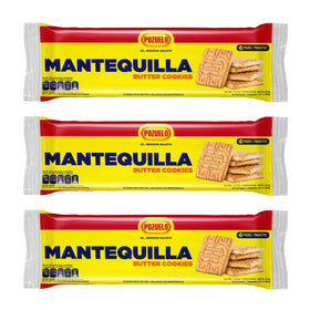 Pozuelo Mantequilla cookies in a 3-pack, ideal with coffee.