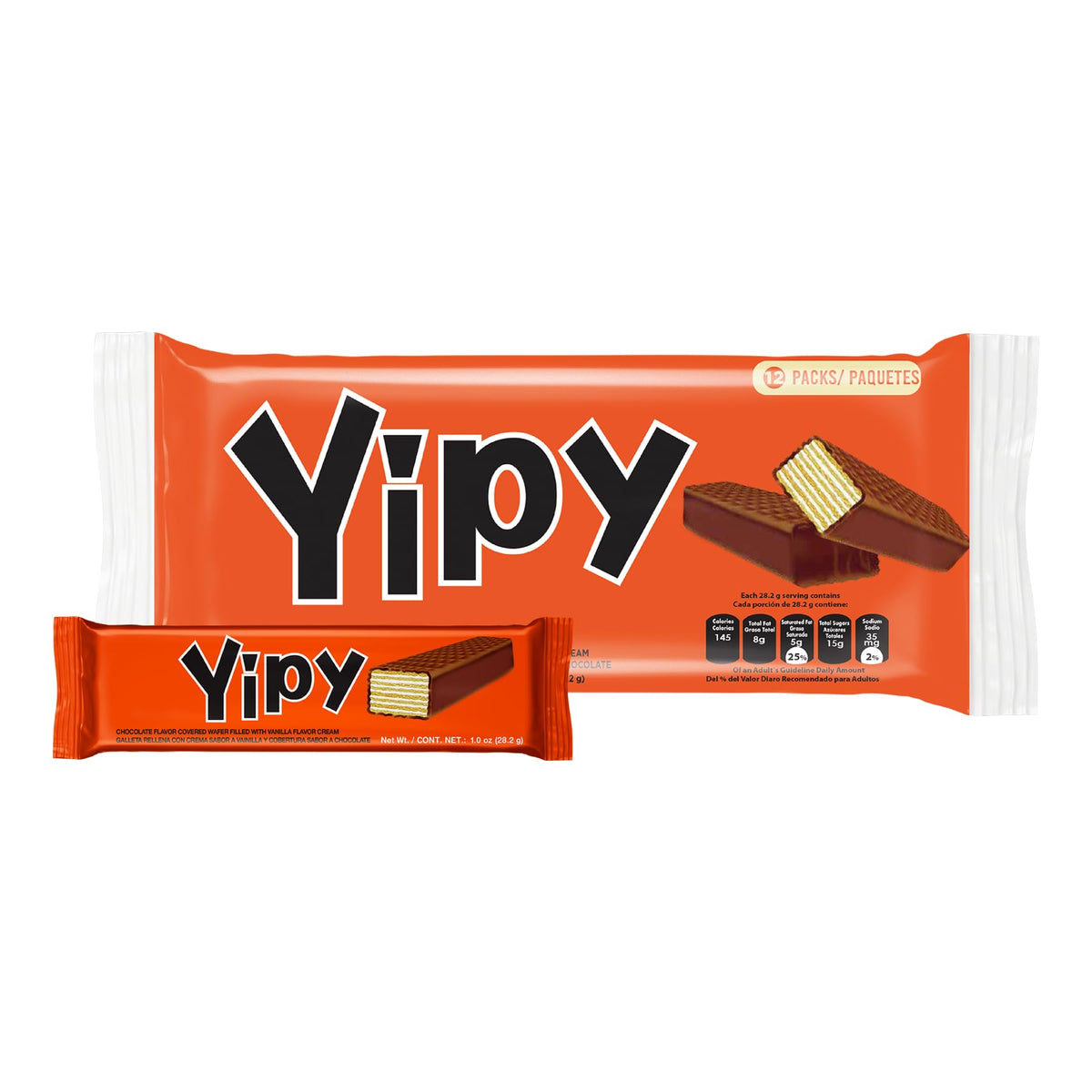 Pozuelo Yipy Wafers in a 3-pack value format ideal for families and gatherings.