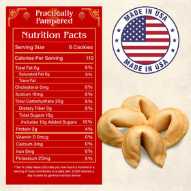 Practically Pampered Lunar New Year fortune cookies with festive inscriptions