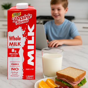 Prairie Farms Whole Milk carton stored at room temperature before opening