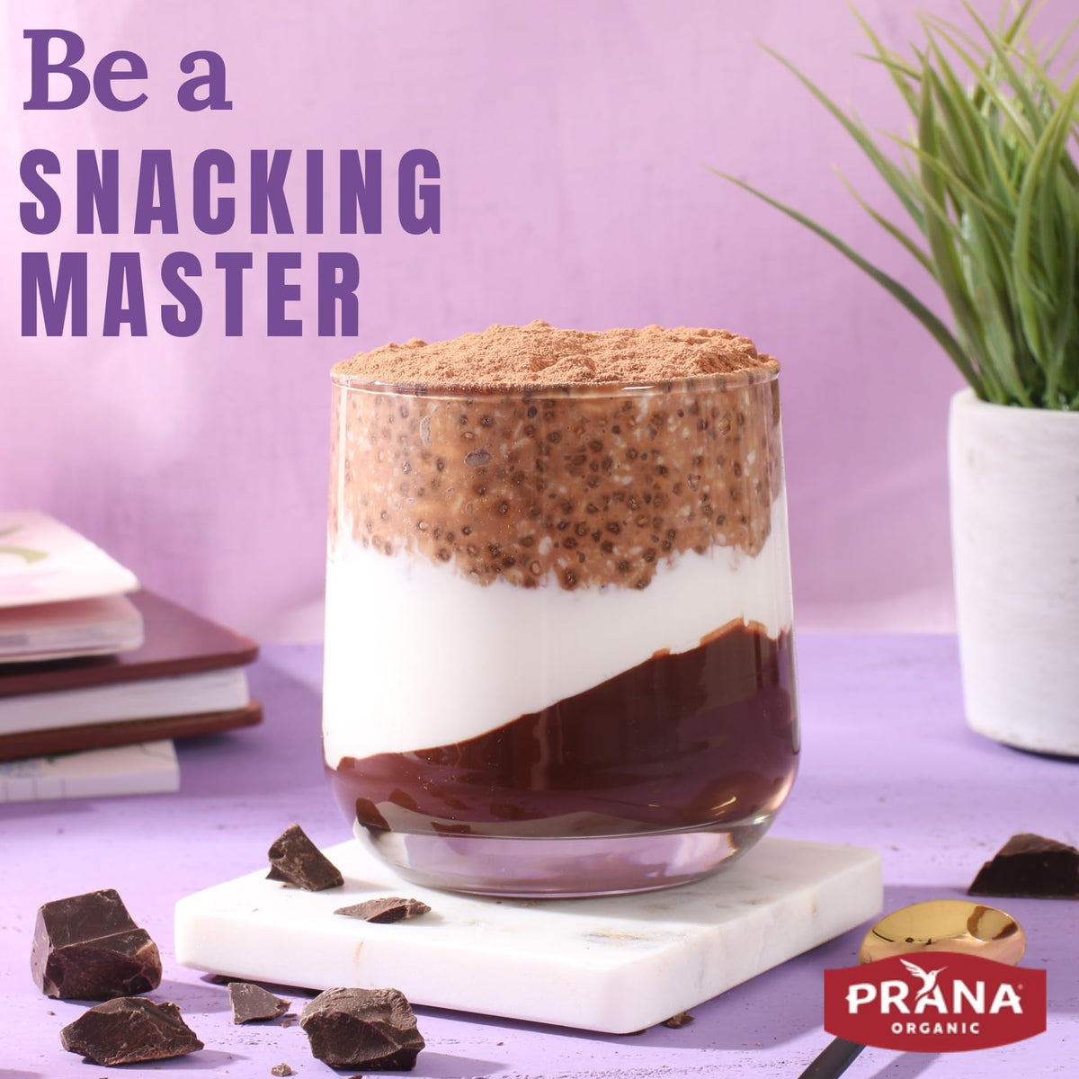 Prana chia seeds visible in the mix highlight protein and fiber
