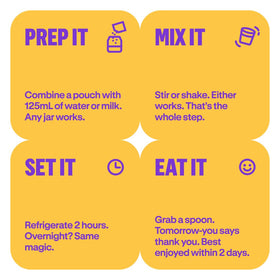 Prana Chialove Overnight Chia Banana Bread nutrition label highlights 12g protein and low sugar