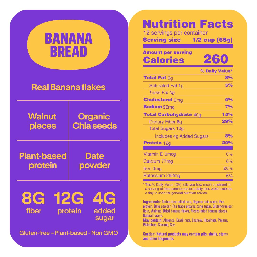 Prana Chialove Overnight Chia Banana Bread served in glass shows ready-to-eat breakfast option
