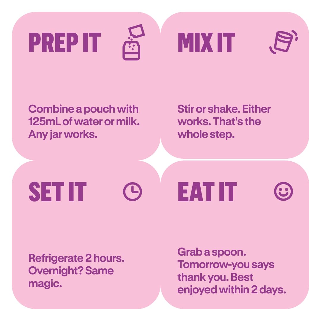 Prana Chialove Overnight Chia Oats ready-to-eat serving for on-the-go mornings.