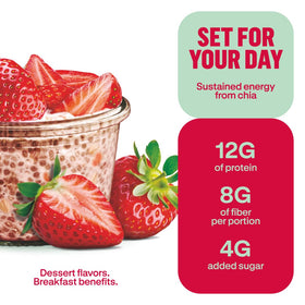 Prana Chialove strawberry and cream pudding in a jar, ready to eat