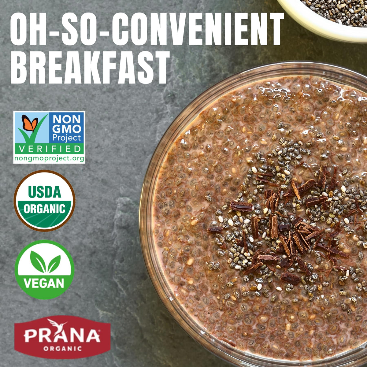 Prana overnight chia jar with chocolatey dream for quick grab-and-go mornings
