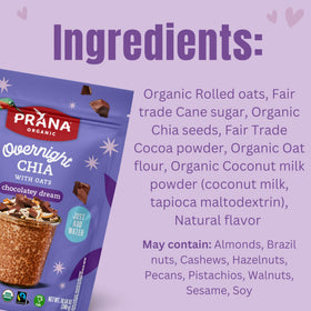 Prana organic overnight chia oats 900g bag ready for bulk breakfast prep