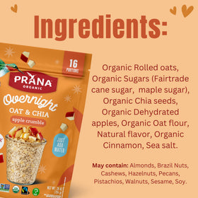 Prana Organic Overnight Chia with Oats Apple Crumble stored in fridge before serving.