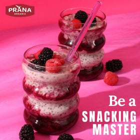 Fiber rich Prana Berry Fairy mix supports plant based morning meals