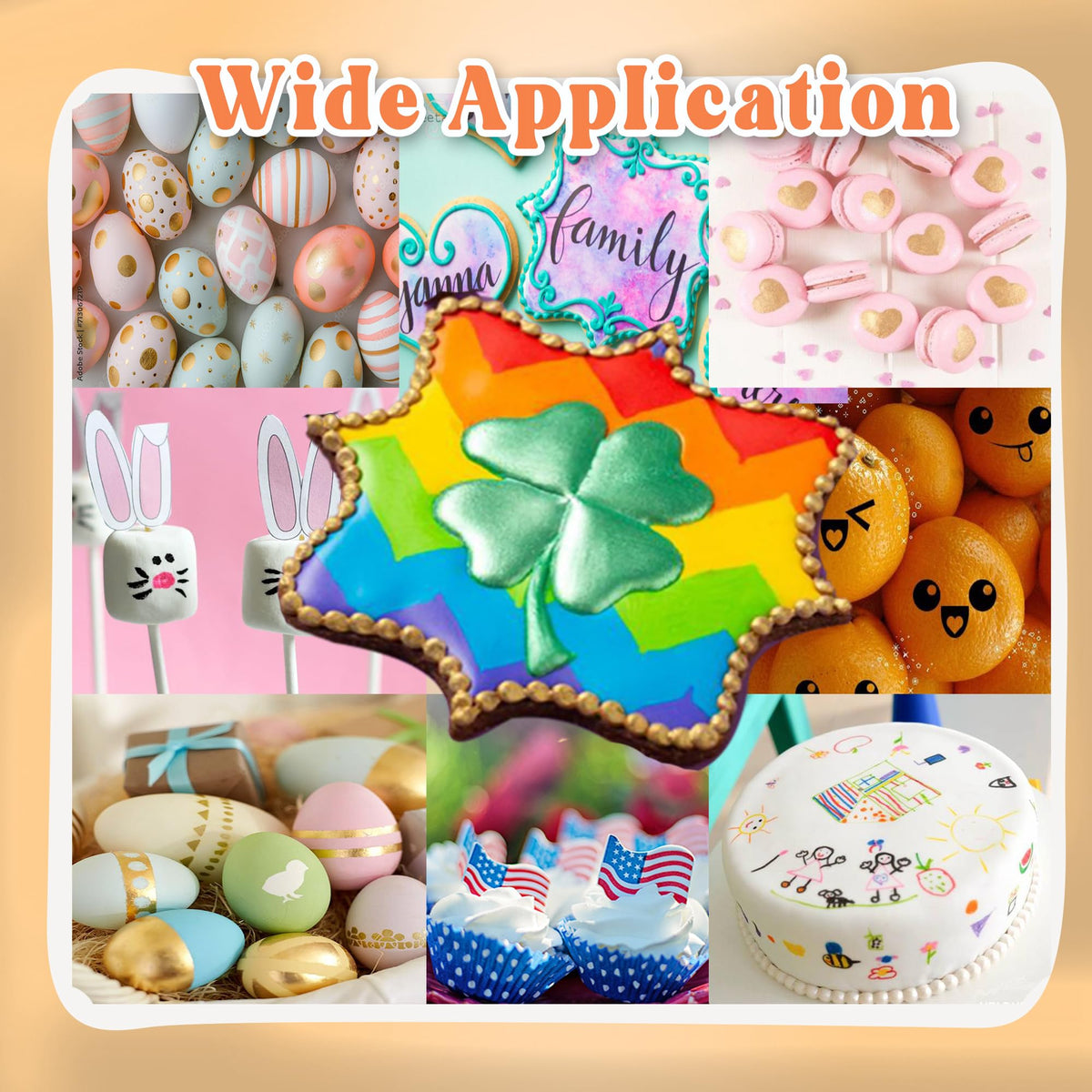 PREATOC 10-piece gift box of edible markers for festive cake decorating.