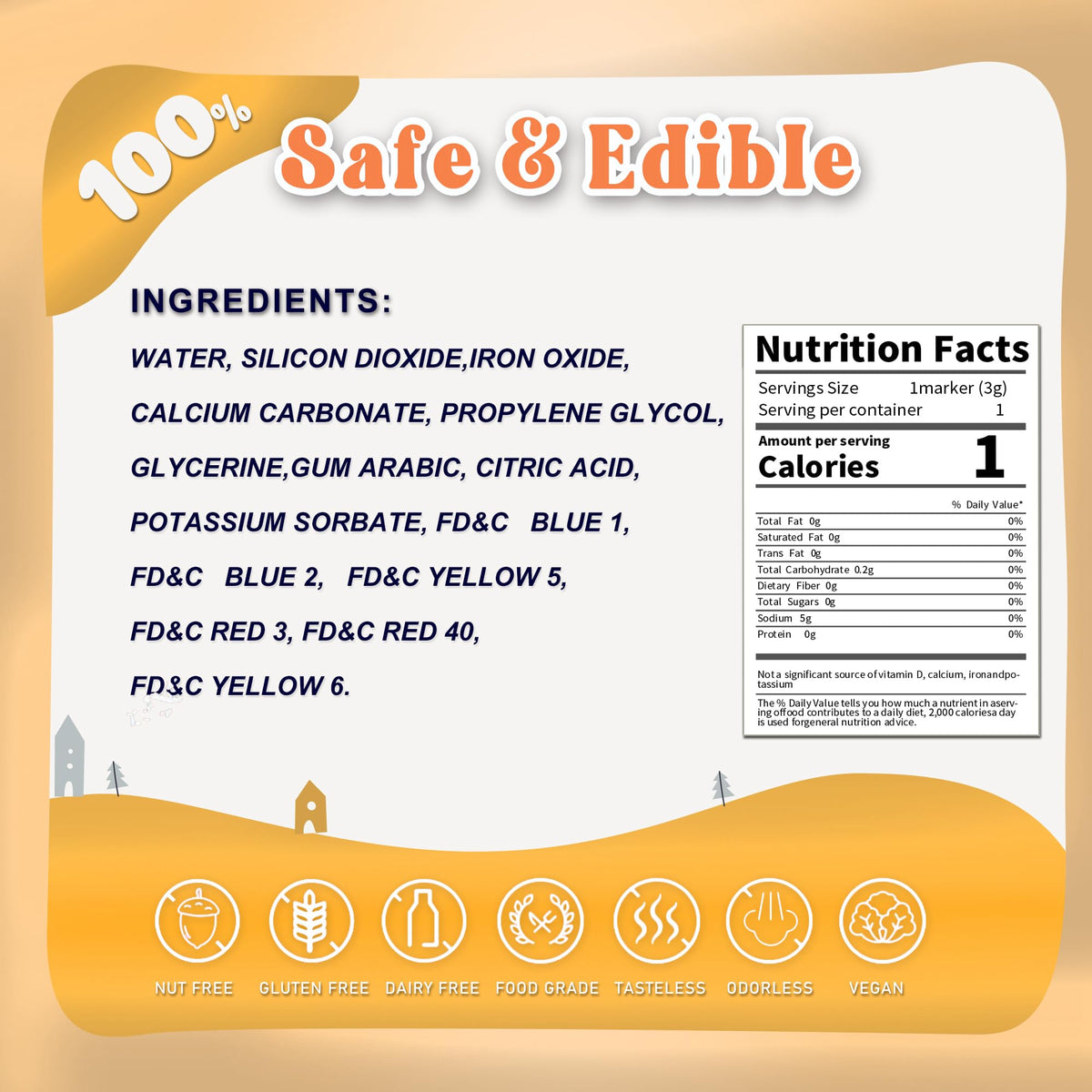 PREATOC markers designed for fondant and cookies on smooth surfaces for detailed art.