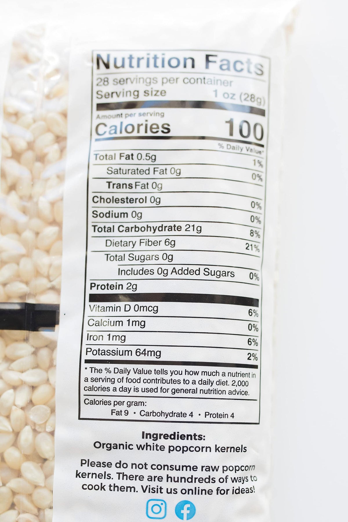 Preferred Popcorn Organic White Popcorn four-pack packaging on shelf