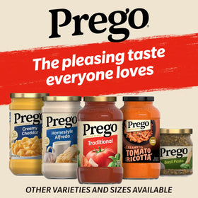 Prego jar lid closed, easy to store for leftovers.