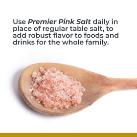Premier Pink Salt volcanic clay fusion image highlights natural binding minerals.