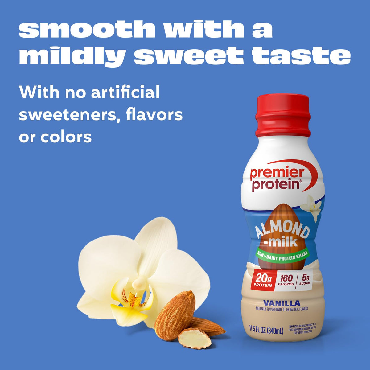 Premier Protein almondmilk non-dairy 12-pack packaging for easy stocking