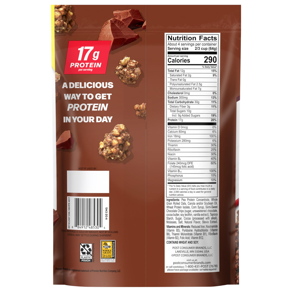 Breakfast table with Premier Protein granola ready to serve.
