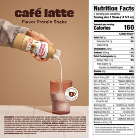 Premier Protein Café Latte 6-pack packaging showcases portability for on-the-go use.
