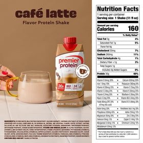 Premier Protein Café Latte with oats for a satisfying breakfast option