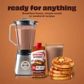 Premier Protein Shake Chocolate Peanut Butter smoothie idea.