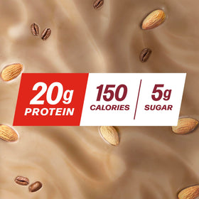 Premier Protein coffee almondmilk shake bottle on-the-go demonstrates portable energy