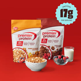 Premier Protein real almonds closeup highlighting natural nutty flavor and crunch.