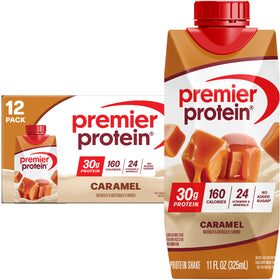 Premier Protein Shake caramel bottle for on-the-go protein fueling.
