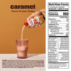 Premier Protein Shake caramel mixer-ready scene for easy smoothies.