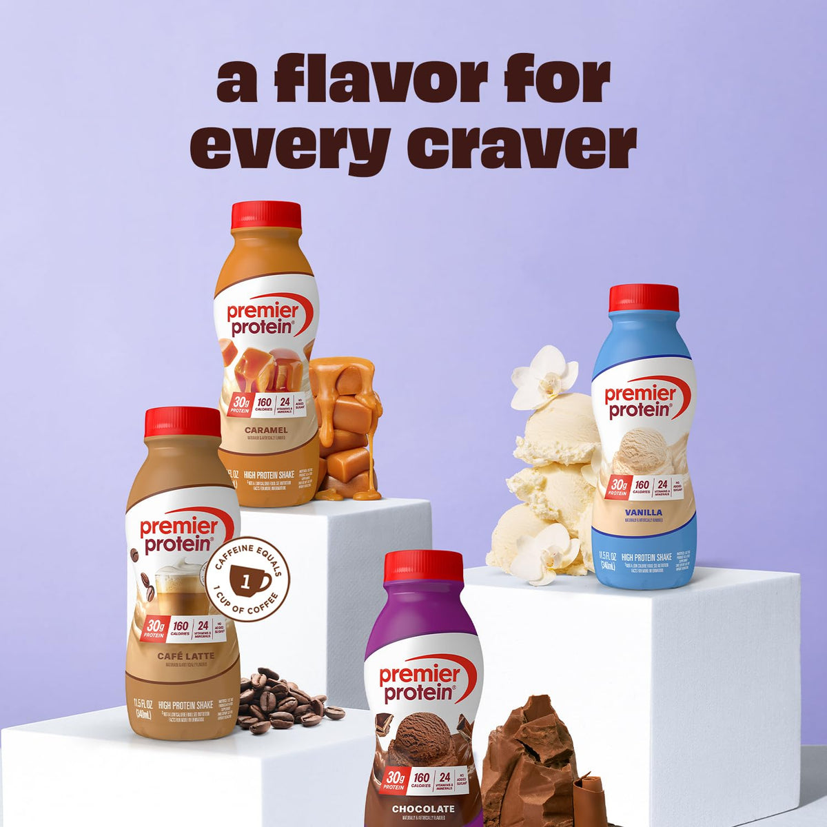 Premier Protein Shake Chocolate kitchen scene suggests simple pre and post-workout fueling.