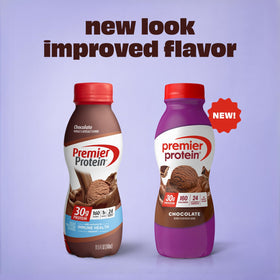 Pouring Premier Protein Shake Chocolate, smooth and ready to sip.
