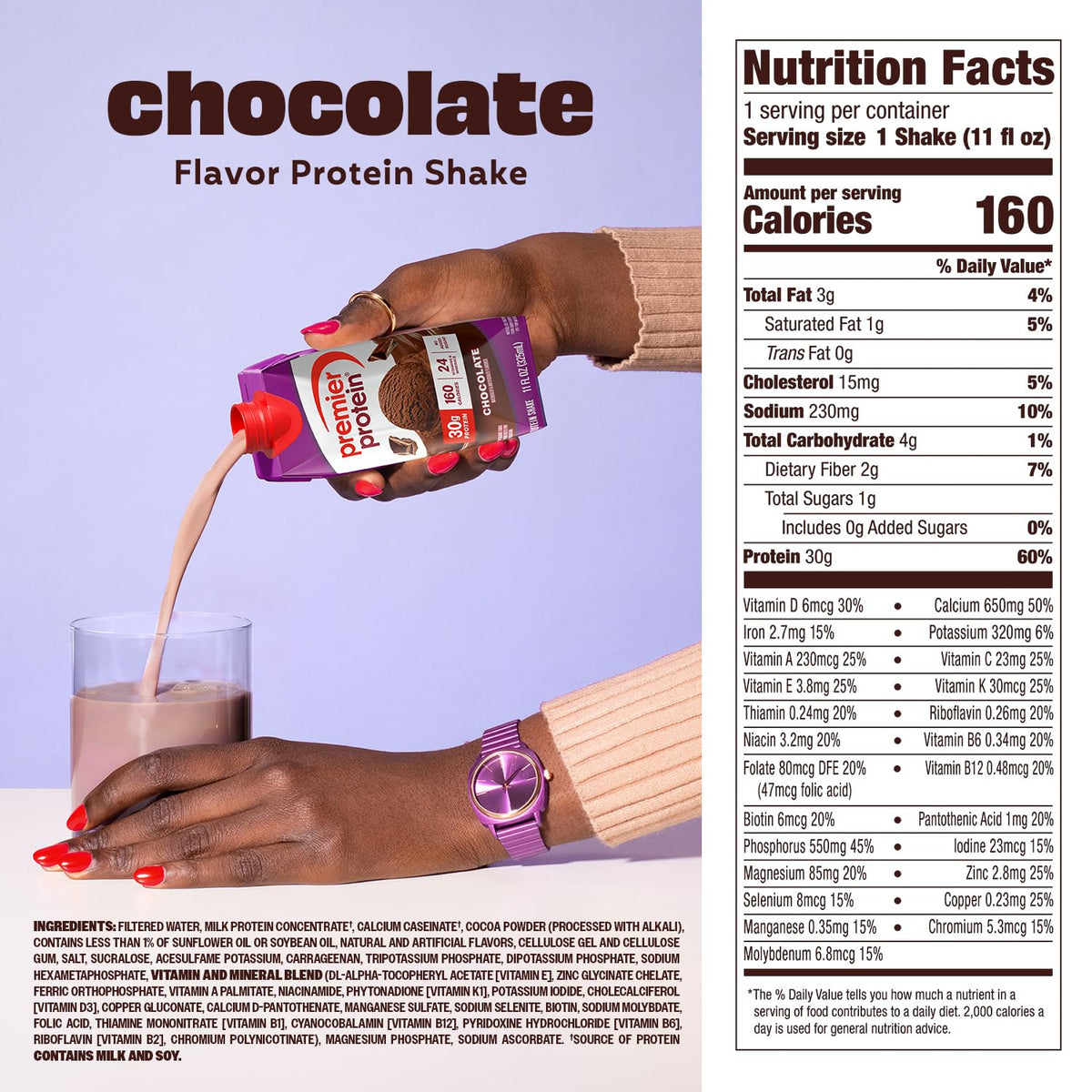 Premier Protein Shake with fruit suggests smoothie-friendly versatility