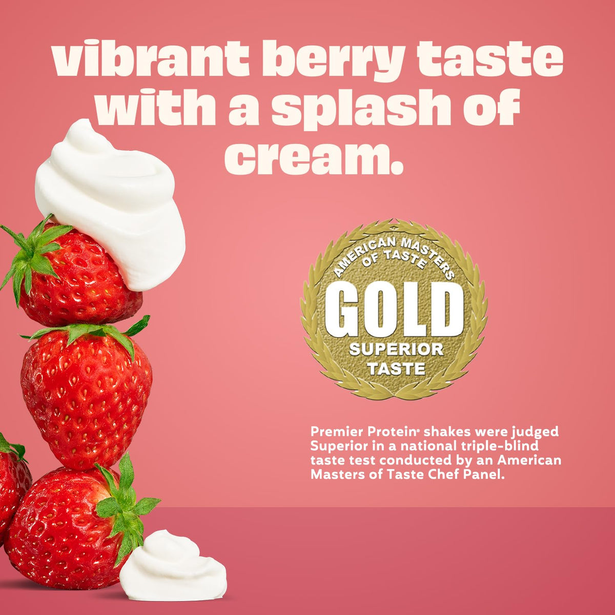 Premier Protein Shake Strawberries & Cream smoothie idea with fruit.
