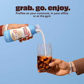 Premier Protein Vanilla Shake label close-up highlighting gluten-free and 24 vitamins.