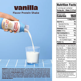 Premier Protein Vanilla six-pack display for easy weekly protein planning.