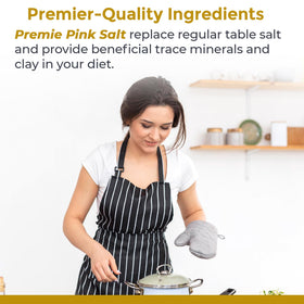Premier Research Labs Pink Salt with Alaea Hawaiian clay mix for mineral-rich notes.
