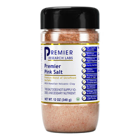 Premier Research Labs Pink Salt packaging demonstrates premium cooking versatility.