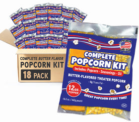 Premium America popcorn kit contents ready for easy movie night prep.