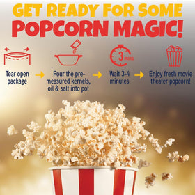 Premium America popcorn kit gift set ready for movie nights and gifting.