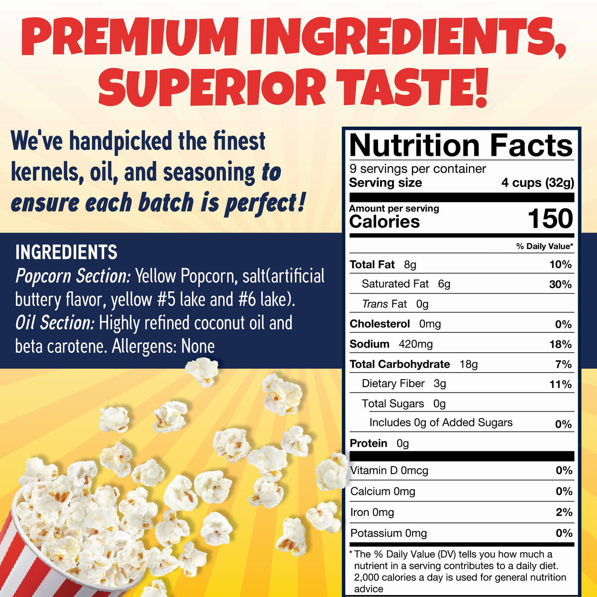 Premium America popcorn kit machine-friendly setup for fast movie-night popcorn.