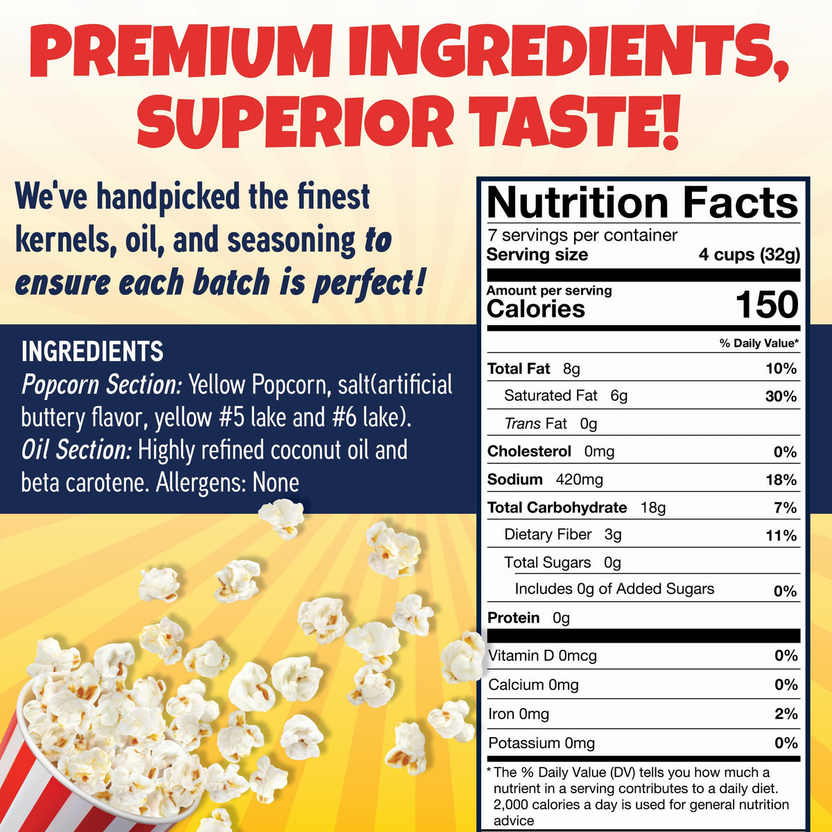 Premium America popcorn kit prepared popcorn ready to enjoy during movie night
