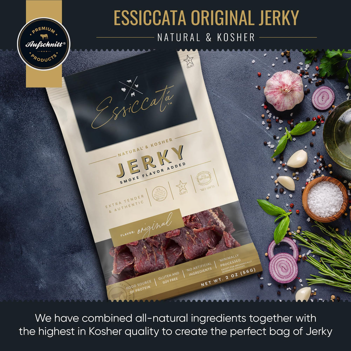 Premium Aufschnitt Essicata Jerky low sodium pack for healthier protein