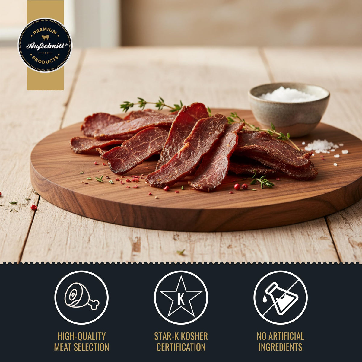 Premium Aufschnitt Essicata Jerky Teriyaki flavor pack for savory bite