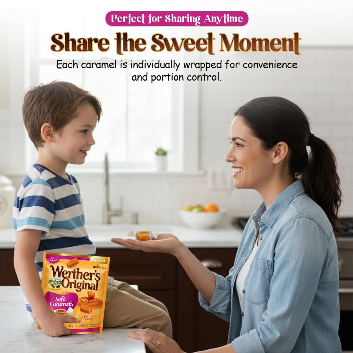 Premium caramel flavor with deep toffee notes enhances any candy moment.