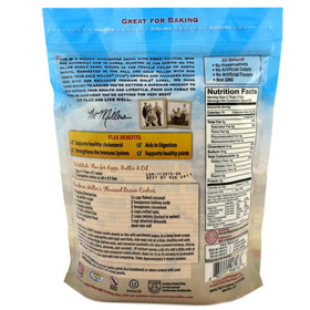 Premium Gold flaxseed measure spoon shows convenient serving size.
