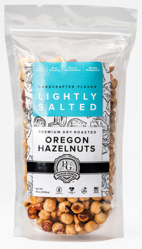 Premium Growers Oregon hazelnuts on the farm, fresh-from-the-field flavor and aroma.